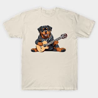 Rottweiler Playing Guitar T-Shirt